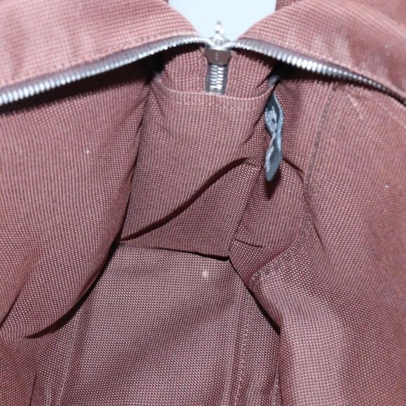 HERMES Her Line MM Tote Bag Canvas Brown Silver Auth bs28518 - Picture 11 of 16